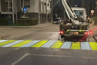 Botosani primul oras din Romania care experimenteaza un nou sistem pentru trecerile de pietoni zebra cu laser