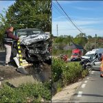 FOTO Accident cu 13 raniti Coliziune intre un microbuz si o masina