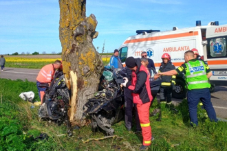 foto accident tragic o tanara a decedat dupa ce masina in care se afla a lovit un copac cu 130 km h