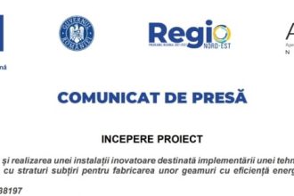Comunicat de presa Inceperea proiectului Dezvoltarea si realizarea unei instalatii inovatoare pentru implementarea unei tehnologii avansate de acoperire cu straturi subtiri in fabricarea geamurilor cu eficienta energetica sporita TEGAS