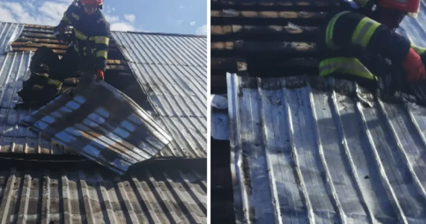 Gospodărie din Botoșani cuprinsă de flăcări din cauza unei oale uitate pe aragaz