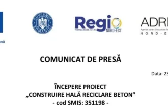 Proiect „Construire hală reciclare beton” demarat de Promenada Rooftop SRL Botoșani