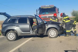 Accident cu victime la Botoșani! Două mașini s-au ciocnit pe drumul european E58