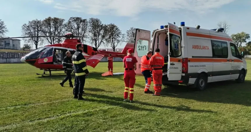 Bărbat preluat de SMURD cu elicopterul, după o vizită la rude în Botoșani