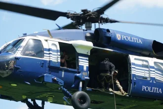 Elicopter al Poliției survolează județul Botoșani astăzi