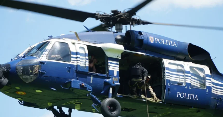 Elicopter al Poliției survolează județul Botoșani astăzi